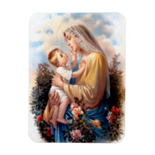 Välsignat jungfruligt Mary och spädbarnbarn Jesu Magnet