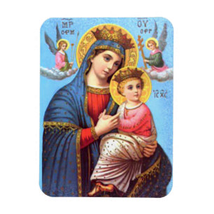 Välsignat jungfruligt Mary och spädbarnbarn Jesu Magnet