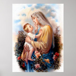 Välsignat jungfruligt Mary och spädbarnbarn Jesu Poster