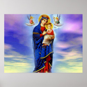 Välsignat jungfruligt Mary och spädbarnbarn Jesu Poster