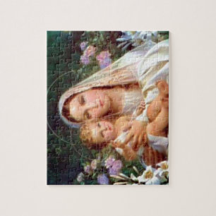Välsignat jungfruligt Mary och spädbarnbarn Jesu Pussel