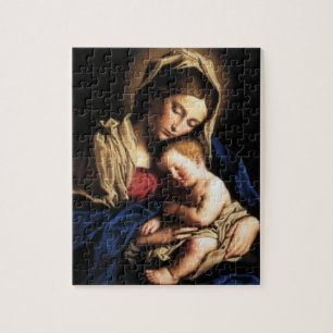 Välsignat jungfruligt Mary och spädbarnbarn Jesu Pussel