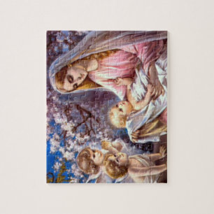 Välsignat jungfruligt Mary och spädbarnbarn Jesu Pussel