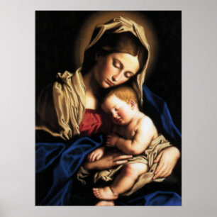 Välsignat jungfruligt Mary och spädbarnbarn Jesus Poster