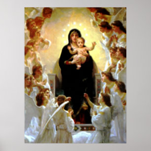 Välsignat jungfruligt Mary och spädbarnbarn Jesus Poster