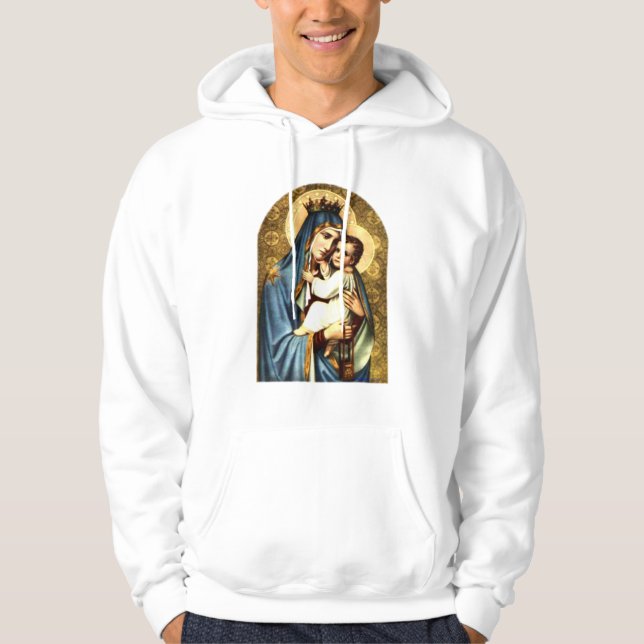 Välsignat jungfruligt Mary och spädbarnbarn Jesus Sweatshirt (Framsida)