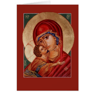 Välsignat jungfruligt Mary Theotokos Hälsningskort