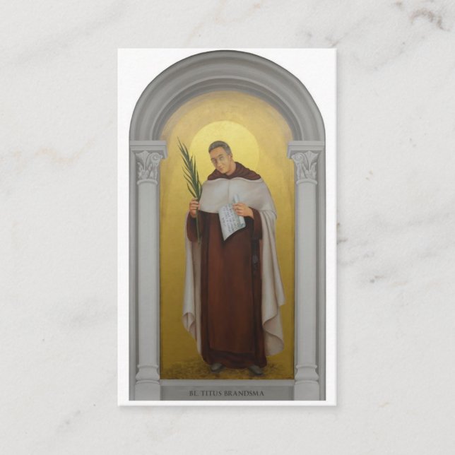 Välsignat kort för Titus Brandsma Carmelite (Framsida)