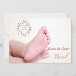 Välsignat meddelande för | flickafödelse inbjudningar