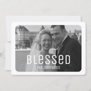 Välsignat, minimalistiskt julkort för fotoAnpassni