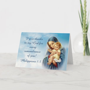 Välsignat Mor som håller Baby Jesus Tack Kort