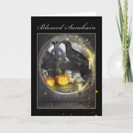 Välsignat samhain Mystical Raven Greeting Card Helgkort