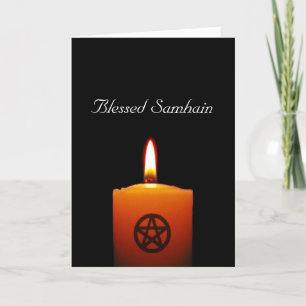 Välsignat Samhain Pagan stearinljus med Kort