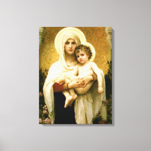 Välsignat Virgin Mary och Spädbarn Jesus Canvastryck (Framsida)
