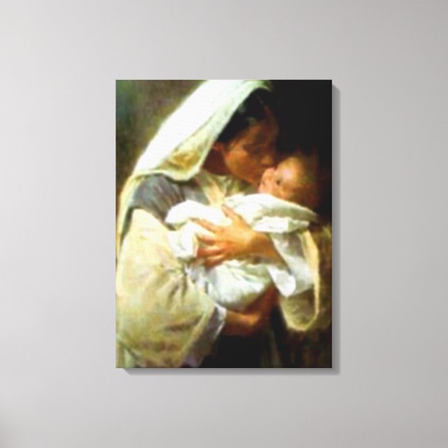 Välsignat Virgin Mary och Spädbarn Jesus Canvastryck (Framsida)