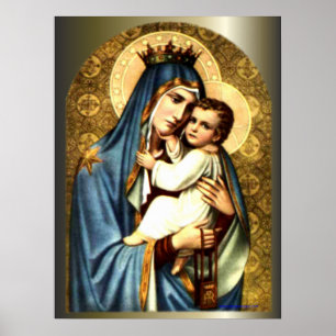 Välsignat Virgin Mary och Spädbarn Jesus Poster