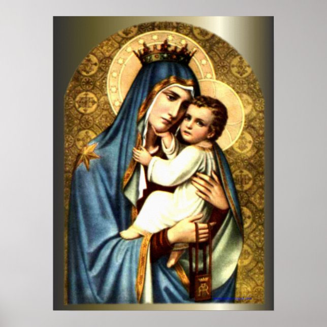 Välsignat Virgin Mary och Spädbarn Jesus Poster (Framsidan)