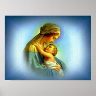 Välsignat Virgin Mary och Spädbarn Jesus Poster