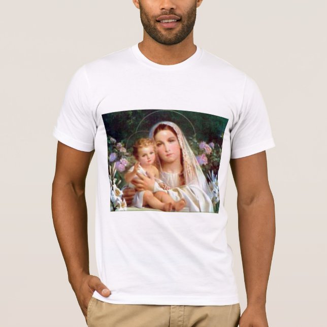 Välsignat Virgin Mary och Spädbarn Jesus Tee Shirt (Framsida)