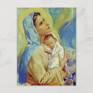 Välsignat Virgin Mary och Spädbarn Jesus Vykort