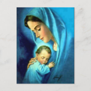 Välsignat Virgin Mary och Spädbarn Jesus Vykort