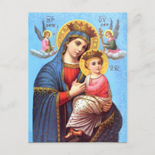 Välsignat Virgin Mary och Spädbarn Jesus Vykort