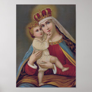Välsignat Virgin Mary Queen of Heaven Jesus katoli Poster