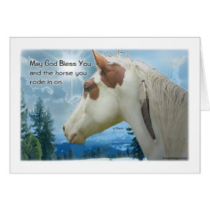 Välsignelse för medicinhatthäst hälsningskort