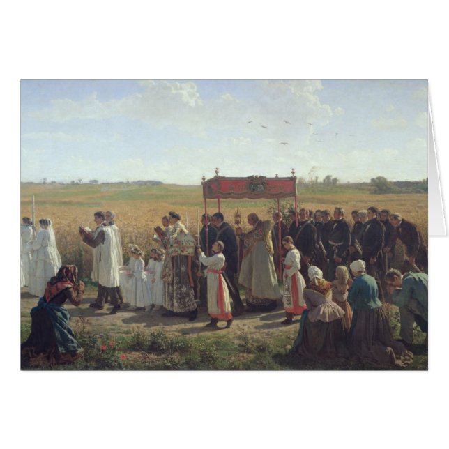 Välsignelsen av vetet i Artoisen, 1857 Hälsningskort (Framsidan Horizontal)