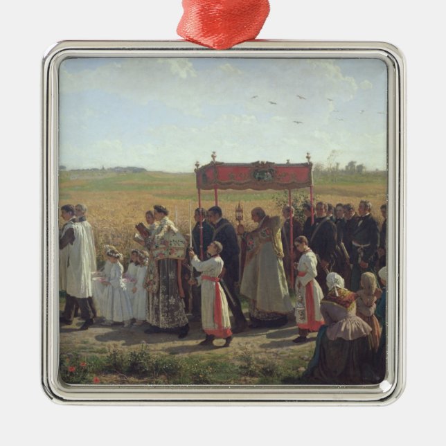 Välsignelsen av vetet i Artoisen, 1857 Julgransprydnad Metall (Framsidan)