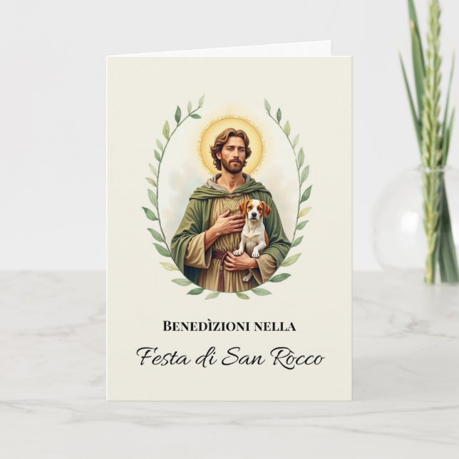 Välsignelser på Sankt Rochus fest akvarell Kort (Framsida)