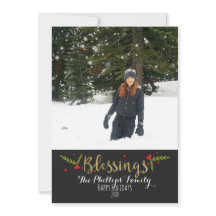 Välsignelser Svart Guld & Röd Jul Holiday Foto