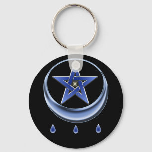 Välsignelsesymbol & Pentagram Keychain Nyckelring