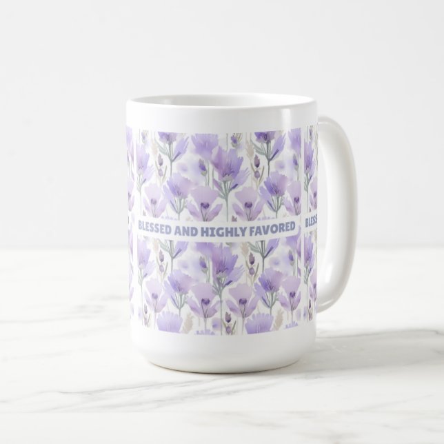 Välsignerad och starkt favoritad kaffemugg (Framsida höger)