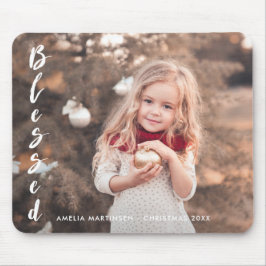 Välsignerat skript inspirerande julfoto musmatta