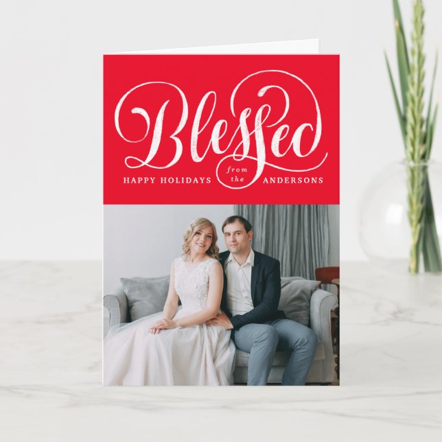 Välsignerat skript | Mappat Helgdag-kort Helgkort (Framsida)