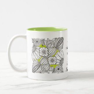 Välskatt vänskap med abstrakt blomma Doodle Två-Tonad Mugg