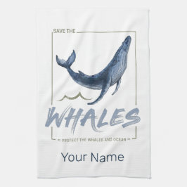 Valskydd Valar och havsbottenvalsvalar Kökshandduk