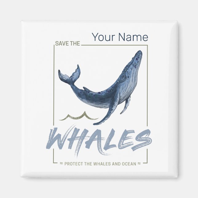 Valskydd Valar och havsbottenvalsvalar Magnet (Framsidan)