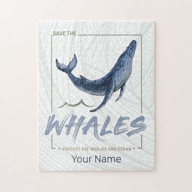 Valskydd Valar och havsbottenvalsvalar Pussel (Vertikal)