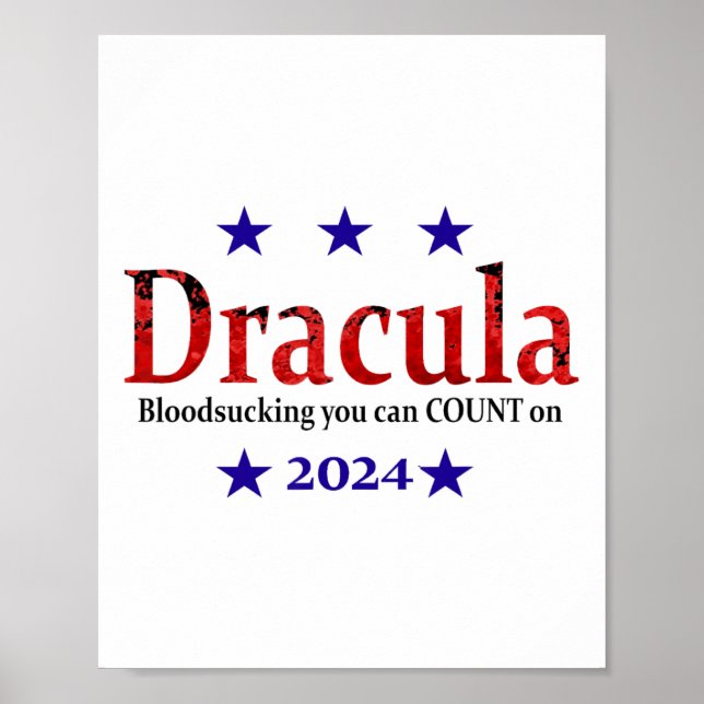 Valskylt Dracula 2024 - Funny Halloween och H Poster (Framsidan)
