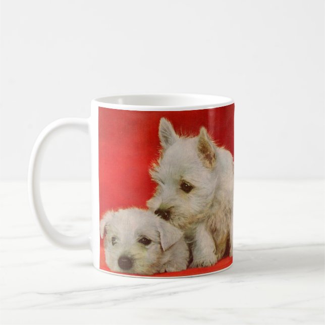 välsmakande valpar av skotsk hund kaffemugg (Vänster)