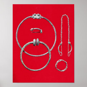 Valsmycken, inklusive brosch poster