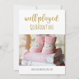 Välspelat karantänfoto Modern guld glitter Meddelande