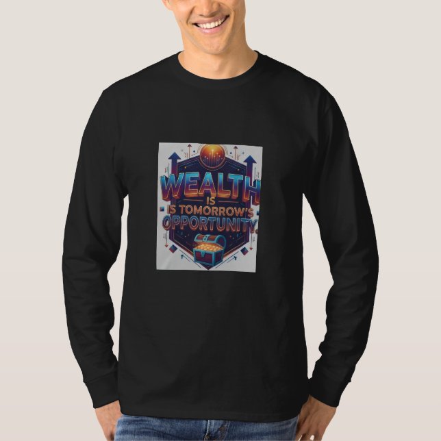 Välstånd är morgondagens möjlighet" Flerfärgad gra T Shirt (Framsida)
