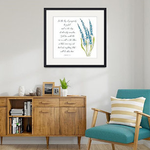 Välstånd och motgång blå blommig poster