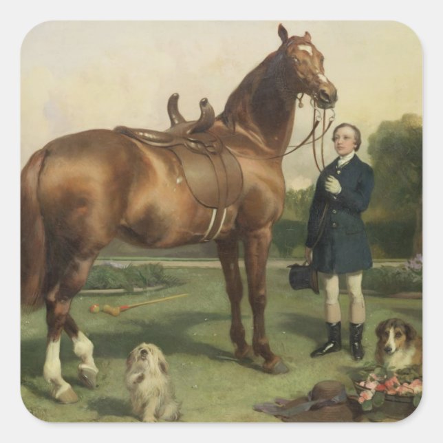 Välstånd (olja på arbetsyta) fyrkantigt klistermärke (Framsida)