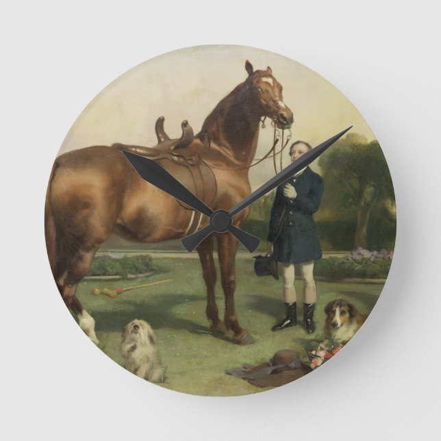 Välstånd (olja på arbetsyta) rund klocka (Framsida)