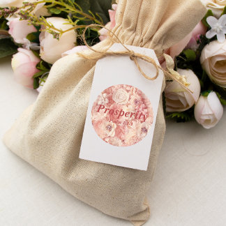 Välstånd Psaltaren 1:1-3 Vers Eleganta rosa blommo Runt Klistermärke