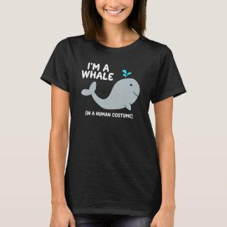 Valstume Halloween Graphic Cute Grått Whales T Shirt